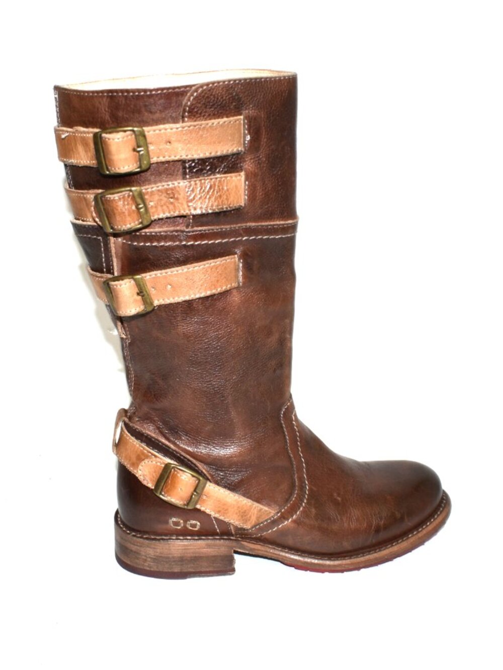 New! Bed Stu Dorset Leather Buckle Boot Brown Size 6.5